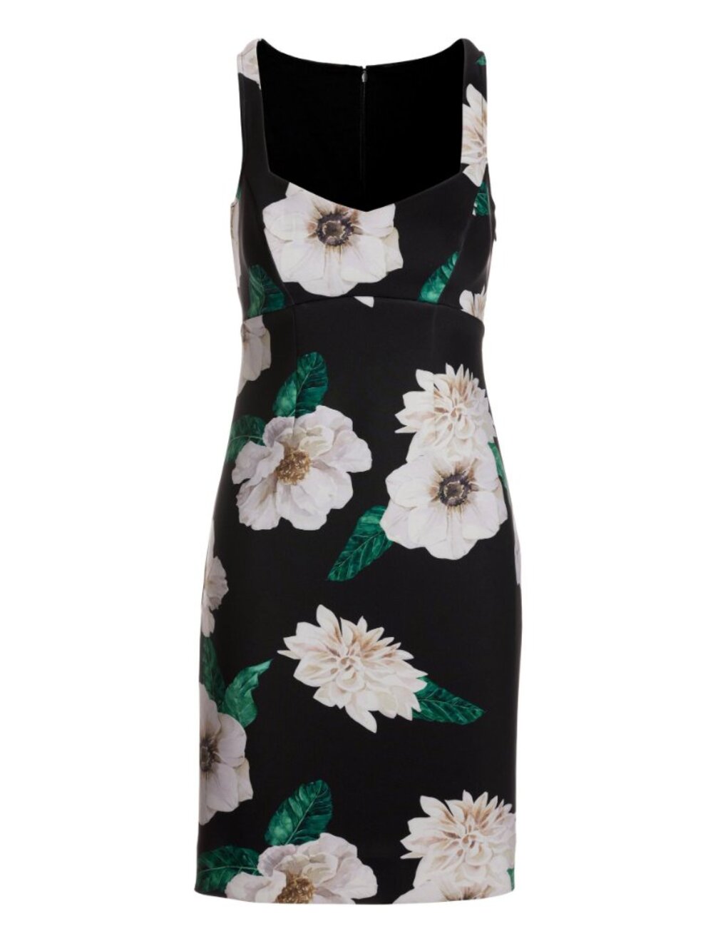 Boston Proper White Fleurs Print Scuba Sheath Dress Size 6 - Picture 3 of 4